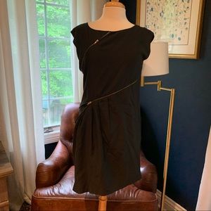 Aryn K Black Mini Zip Dress Sleeveless S/M